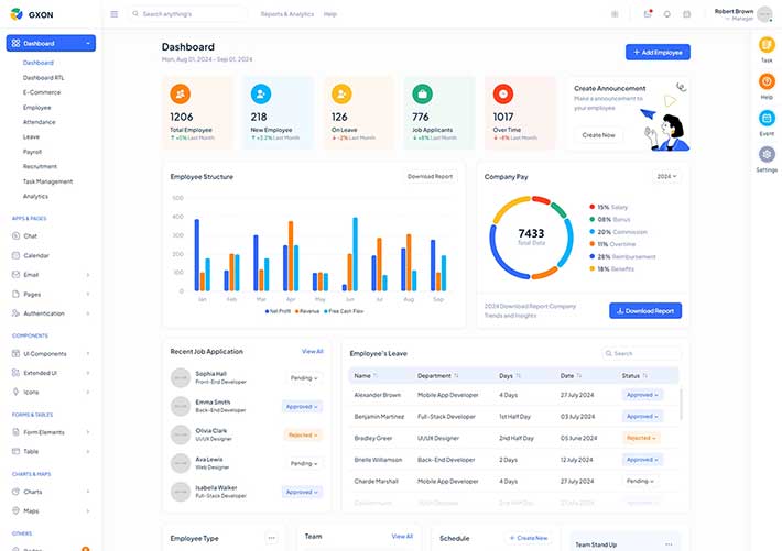 多用途人力資源后臺(tái)管理系統(tǒng)HTML網(wǎng)頁前端模板源碼